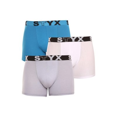 Styx 3PACK pánské boxerky long sportovní guma vícebarevné (U9696167) XXL