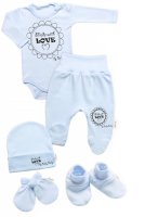 Baby Nellys Soupravička do porodnice 5D Made with love - modrá, vel. 62