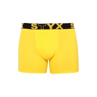 Styx Pánské boxerky long sportovní guma žluté (U1068) XXL