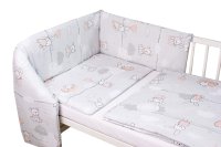 Baby Nellys Mantinel s povlečením Premium, 3D sada, Good night Animals, šedé, 135x100 cm