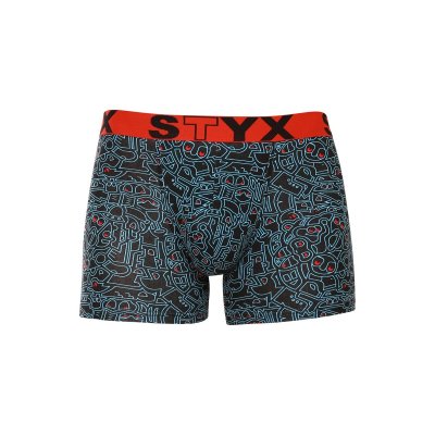 Styx Pánské boxerky long art sportovní guma doodle (U1256) M