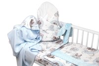 Baby Nellys 6D sada do postýlky + MAZLÍK, 120x90 Zvířátka na mráčku, modrá