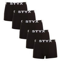 Styx 5PACK pánské boxerky sportovní guma nadrozměr černé (5R960) 4XL