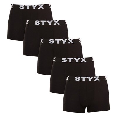 Styx 5PACK pánské boxerky sportovní guma nadrozměr černé (5R960) 4XL