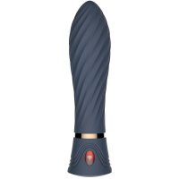 Vibrátor z dvojitého silikonu Blue Velvet (15 cm)