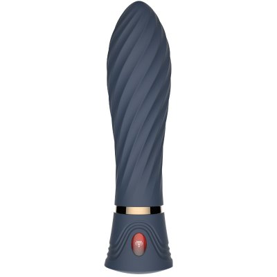 Vibrátor z dvojitého silikonu Blue Velvet (15 cm)