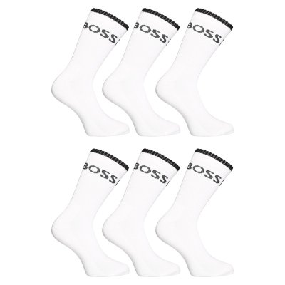 BOSS 6PACK ponožky vysoké bílé (50510168 100) L