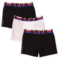 Styx 3PACK pánské boxerky sportovní guma vícebarevné trikolóra (3G19001) XXL