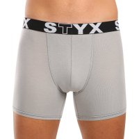 Styx Pánské boxerky long sportovní guma světle šedé (U1062) M