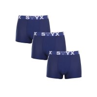 Styx 3PACK pánské boxerky sportovní guma tmavě modré (3G968) XL