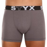 Styx Pánské boxerky long sportovní guma tmavě šedé (U1063) XL