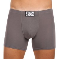 Styx Pánské boxerky long klasická guma tmavě šedé (F1063) M