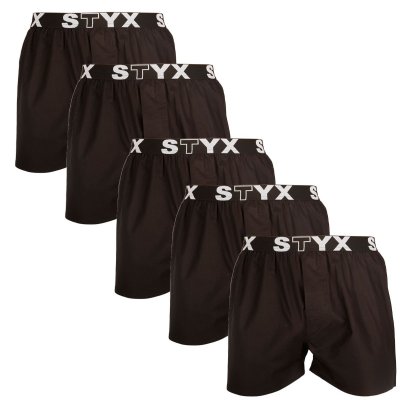 Styx 5PACK pánské trenky sportovní guma černé (5B960) L