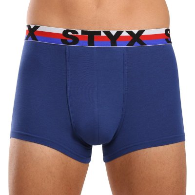 Styx Pánské boxerky sportovní guma tmavě modré trikolóra (G1968) XL