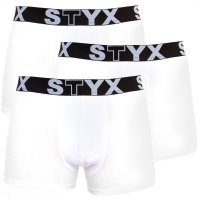 Styx 3PACK pánské boxerky sportovní guma nadrozměr bílé (R10616161) 4XL