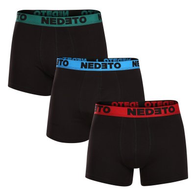 Nedeto 3PACK pánské boxerky černé (3NB002) L