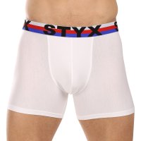 Styx Pánské boxerky long sportovní guma bílé trikolóra (U2061) XL