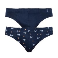 Molvy 2PACK Pánské slipy modré (KP-072-SBU) M