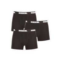 Nedeto 3PACK pánské boxerky Rebel černé (3NBR001) L