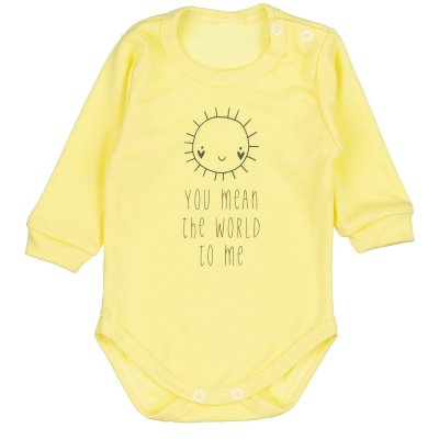 MBaby Body dlouhý rukáv Sluníčko, bavlna , žlutá, vel. 68