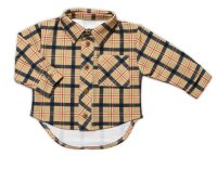 Mrofi Dětská košile dl. rukáv s prodlouženým zadním dílem, Kuba - béžová, vel. 110