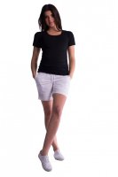 Be MaaMaa Těhotenské kraťasy s elastickým pásem - bílé, vel. XL