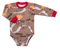 Mrofi Body dl. rukáv, bavlna, zapínání u krku , RACE - hnědé, vel. 80