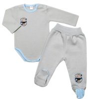 G-baby 2-dílná sada body dl. rukáv + polodupačky Fotograf, šedá, vel. 68