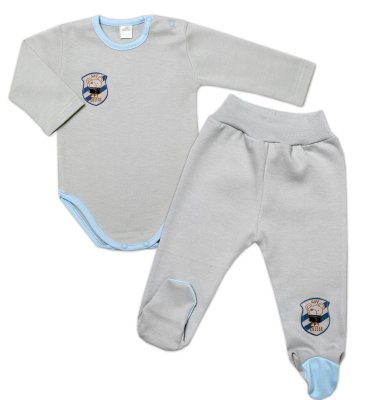 G-baby 2-dílná sada body dl. rukáv + polodupačky Fotograf, šedá, vel. 68