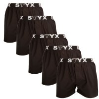 Styx 5PACK pánské trenky sportovní guma černé (5B960) M