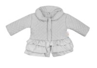 Baby Nellys Dětská přechodová bundička  s volánky, šedá, vel. 80