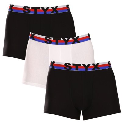 Styx 3PACK pánské boxerky sportovní guma vícebarevné trikolóra (3G19001) L