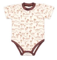 Mrofi Body kr. rukáv, bavlna, zapínání u krku , Afrika, krémové, vel. 80