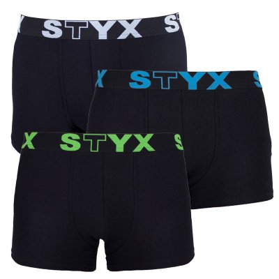 Styx 3PACK pánské boxerky sportovní guma nadrozměr vícebarevné (R9606162) 4XL