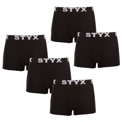 Styx 5PACK pánské boxerky sportovní guma černé (5G960) XXL