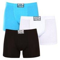 Styx 3PACK pánské boxerky long klasická guma vícebarevné (3F96019) XXL