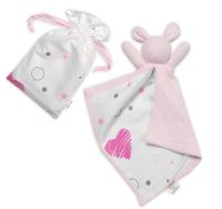 Baby Nellys Mazlík, přítulníček Zajíček, froté + bavlna, I love Girl , růžová