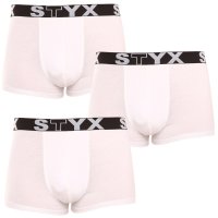 Styx 3PACK pánské boxerky sportovní guma bílé (3G1061) XL