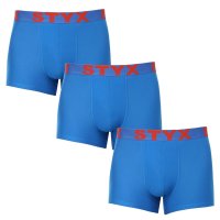 Styx 3PACK pánské boxerky sportovní guma modré (3G1167) M