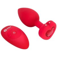 B-Vibe vibrační anální kolík Heart M/L s ovl. 10,5cm