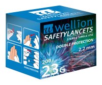 Wellion Safety Lancets 23G jehly jednorázové 200 ks