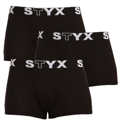 Styx 3PACK pánské boxerky sportovní guma černé (G9606060) M
