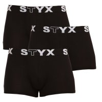 Styx 3PACK pánské boxerky sportovní guma černé (G9606060) XXL