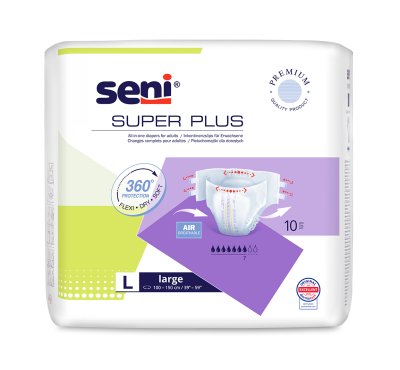 SENI SUPER PLUS LARGE KALHOTKY ABSORPČNÍ PRODYŠNÉ NOČNÍ, BOKY 100-150CM,