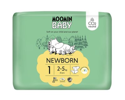 Moomin Baby 1 Newborn 2–5 kg eko pleny 25 ks