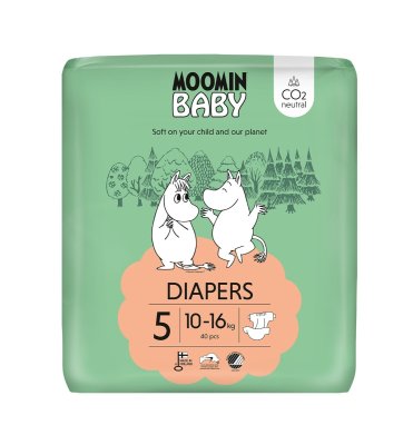 Moomin Baby 5 Maxi 10–16 kg eko pleny 40 ks