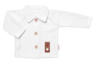 Baby Nellys Pletený svetřík s knoflíčky Boy,  bílý vel.  62