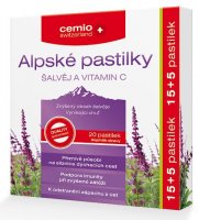 Cemio Alpské pastilky Šalvěj a vitamin C 15+5 pastilek