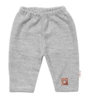 Baby Nellys Pletené kalhoty Hand Made Boy,  šedé