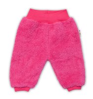 Baby Nellys Kojenecké chlupáčkové tepláčky Cute Bunny - malinové vel.  74